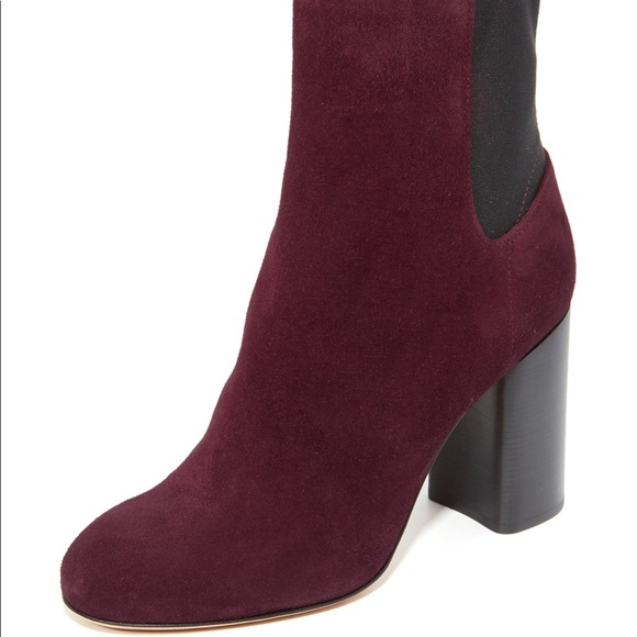 Rag and Bone Agnes Booties Burgundy Suede. - Picture 3 of 9